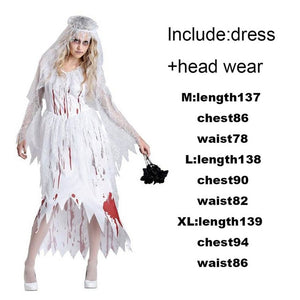 Scary Halloween Costumes for Adult Men Zombie Nurse Nun Bloody Ghost Bride Middle Ages Women Fancy Dress Cosplay Costumes