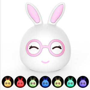 Hot 7 color Smile miffy rabbit led LED children's night light silicone soft cartoon children light LED night light