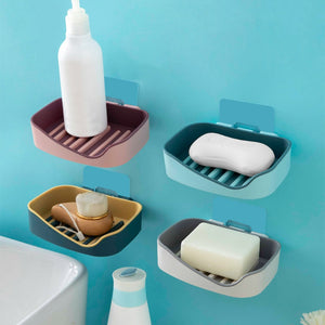Bathroom soap box storage rack  suction cup wall-mounted
