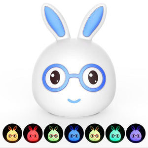 Hot 7 color Smile miffy rabbit led LED children's night light silicone soft cartoon children light LED night light