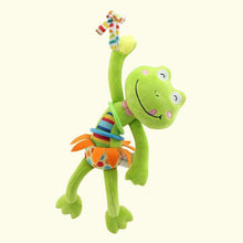 Load image into Gallery viewer, Animal Baby Soft Toy Ring Bell  Plush Rattle Squeaker Cute Cartoon Dog /Frog /Monkey/ cat  pull shock baby - Giftexonline
