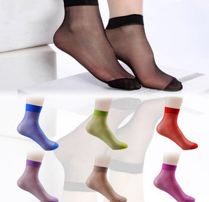 10 Pairs Multicolor Ankle  Ultra Thin Short Nylon Socks - Giftexonline