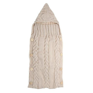 Baby Infant Swaddle Wrap Warm Wool Blends Crochet Knitted Hoodie Soft Swaddling Wrap Blanket Sleeping Bag - Giftexonline