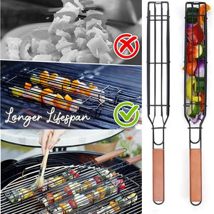 Portable BBQ Grilling Basket Stainless Steel Nonstick Barbecue Grill Basket Tools Mesh  Kitchen Tools kitchen accessories#30