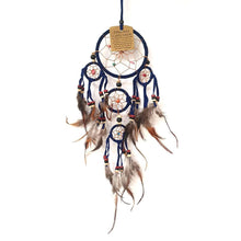 Load image into Gallery viewer, Vie Naturals Dream Catcher, 9cm, Beaded, 4 Smaller Rings, Blue

