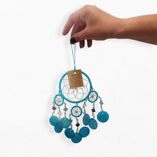 Load image into Gallery viewer, Vie Naturals Capiz Dream Catcher, No Feathers, 9cm, Turquoise
