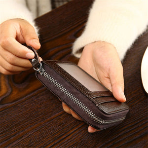 Leather Wallet Credit Card Holder RFID Blocking