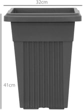 Load image into Gallery viewer, Set of 2 Pots Pillar Style Tall Plastic Planter Pots - DARK GREY,  - 41cm (H) x 32cm (W) x 32cm (D)
