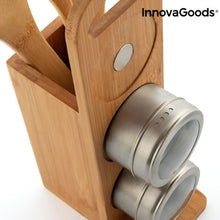 Load image into Gallery viewer, Bamsa Bamboo Set &amp; Magnetic Spice Tins 7 Pieces Stainless Steel
