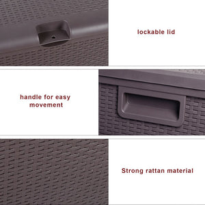 120gal 460L Outdoor Garden Plastic Storage Deck Box Chest Tools Cushions Toys Lockable Seat Waterproof