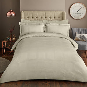 500TC Elegant Check Pillowcase pair-Cream-Housewife