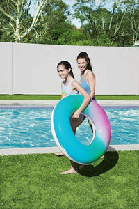 Bestway Inflatable Rainbow Swim Ring Summer Kids Beach Pool Fun Water Float 36"