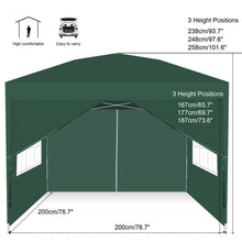 Charger l&#39;image dans la galerie, 2m x 2m Pop Up Gazebo Outdoor Garden Shelter with Sides - PVC Coated - Travel Bag
