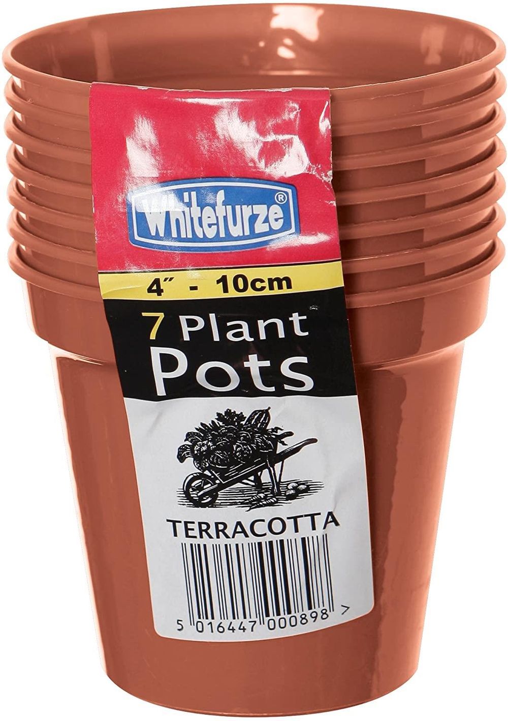 Whitefurze G04013 10cm Garden Pot - Terracotta (Set of 7)