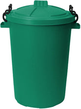 Load image into Gallery viewer, 85 Litre Extra Large Colour Plastic Dustbin Garden Storage Unit Bin Clip On Locking Lid Heavy Duty
