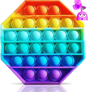 ASPECT Rainbow Colour Push Bubble Pop Bubble Sensory Fidget Toy Octagon Rainbow