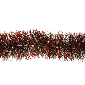 10 x 2M 6 Ply Coloured Snow Tipped 11cm Tinsel Garland RED
