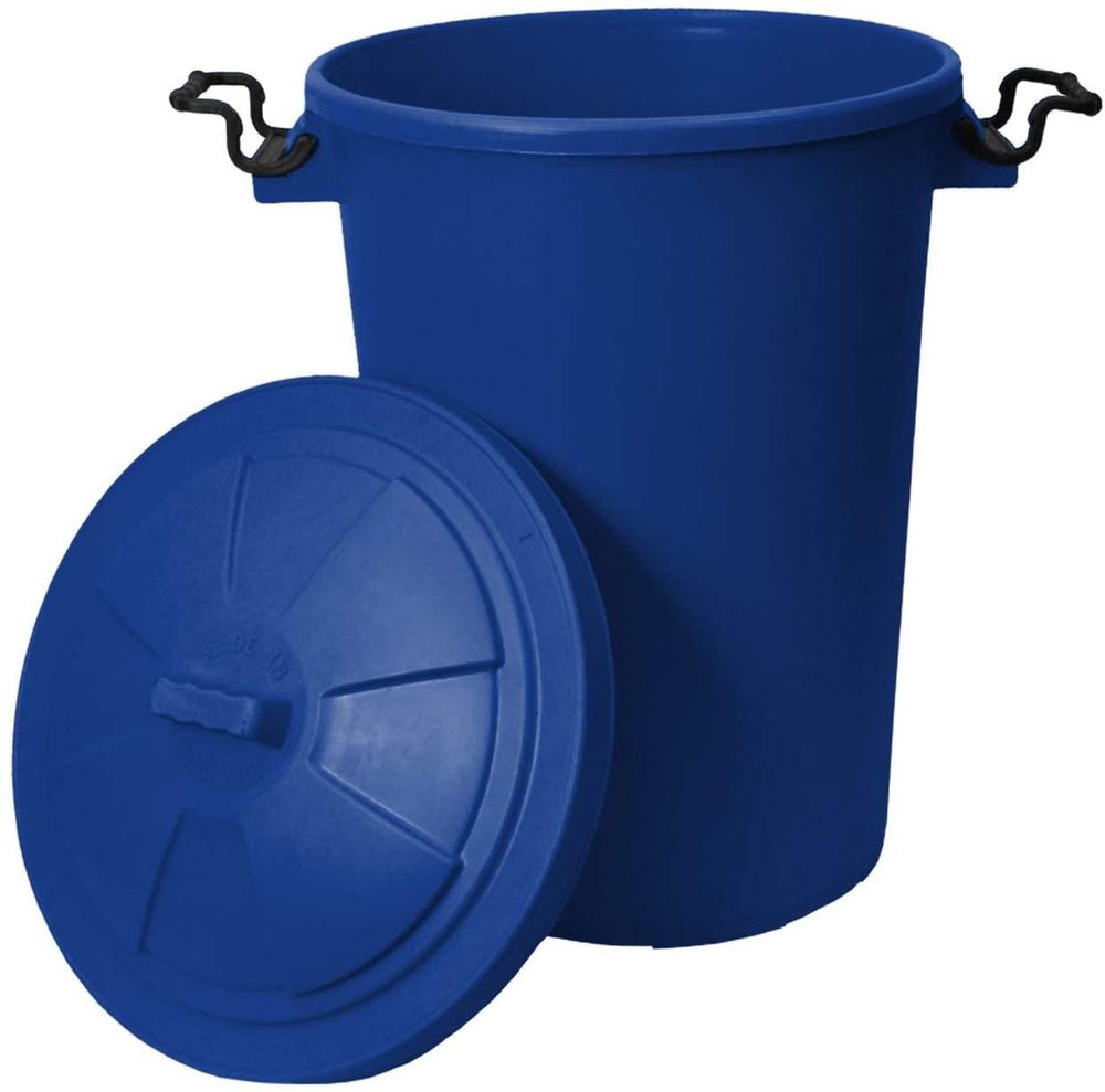 50L Heavy Duty Plastic Clip Lock Lid Bin Indoor or Outdoor Use Rubbish Bin Waste or Storage of Animal Feed