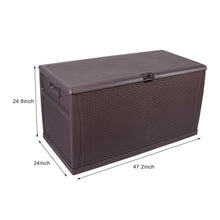 Load image into Gallery viewer, 120gal 460L Outdoor Garden Plastic Storage Deck Box Chest Tools Cushions Toys Lockable Seat Waterproof
