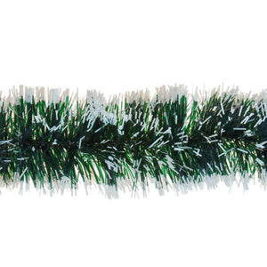 3 Meters 6 PLY 10 cm Snow Tipped Tinsel GREEN