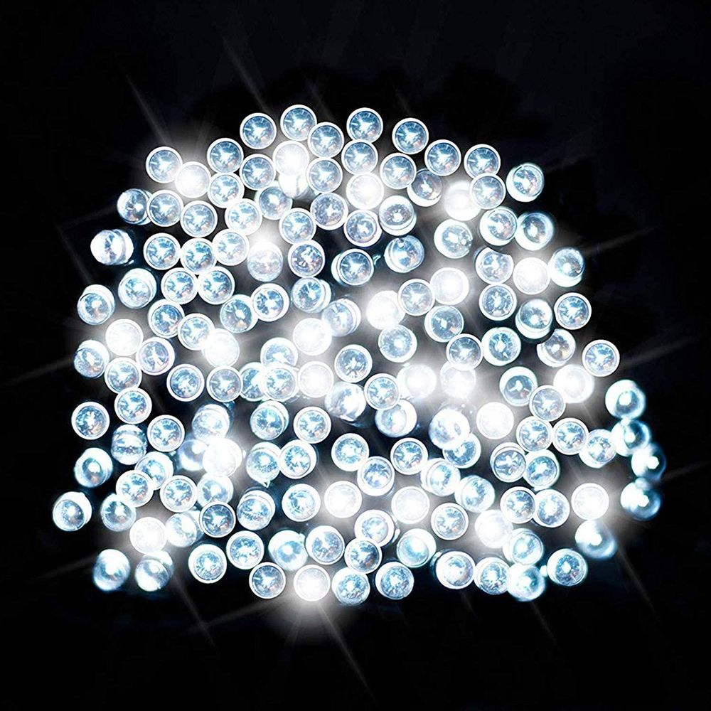 Planet Solar 200 White Outdoor String Solar Powered Water Resistant Fairy Lights 20m