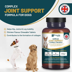 Dog Joint Support 150 Chicken Chewable Tablets 5 Months Supply | UK Made by Prowise