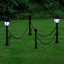 Load image into Gallery viewer, Chain Fence with Solar Lights Two LED Lamps Two Poles
