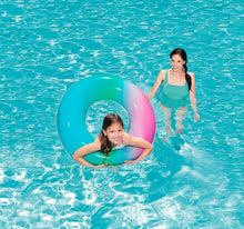 Load image into Gallery viewer, Bestway Inflatable Rainbow Swim Ring Summer Kids Beach Pool Fun Water Float 36&quot;
