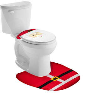 CC Santa Toilet Seat Cover & Mat Set