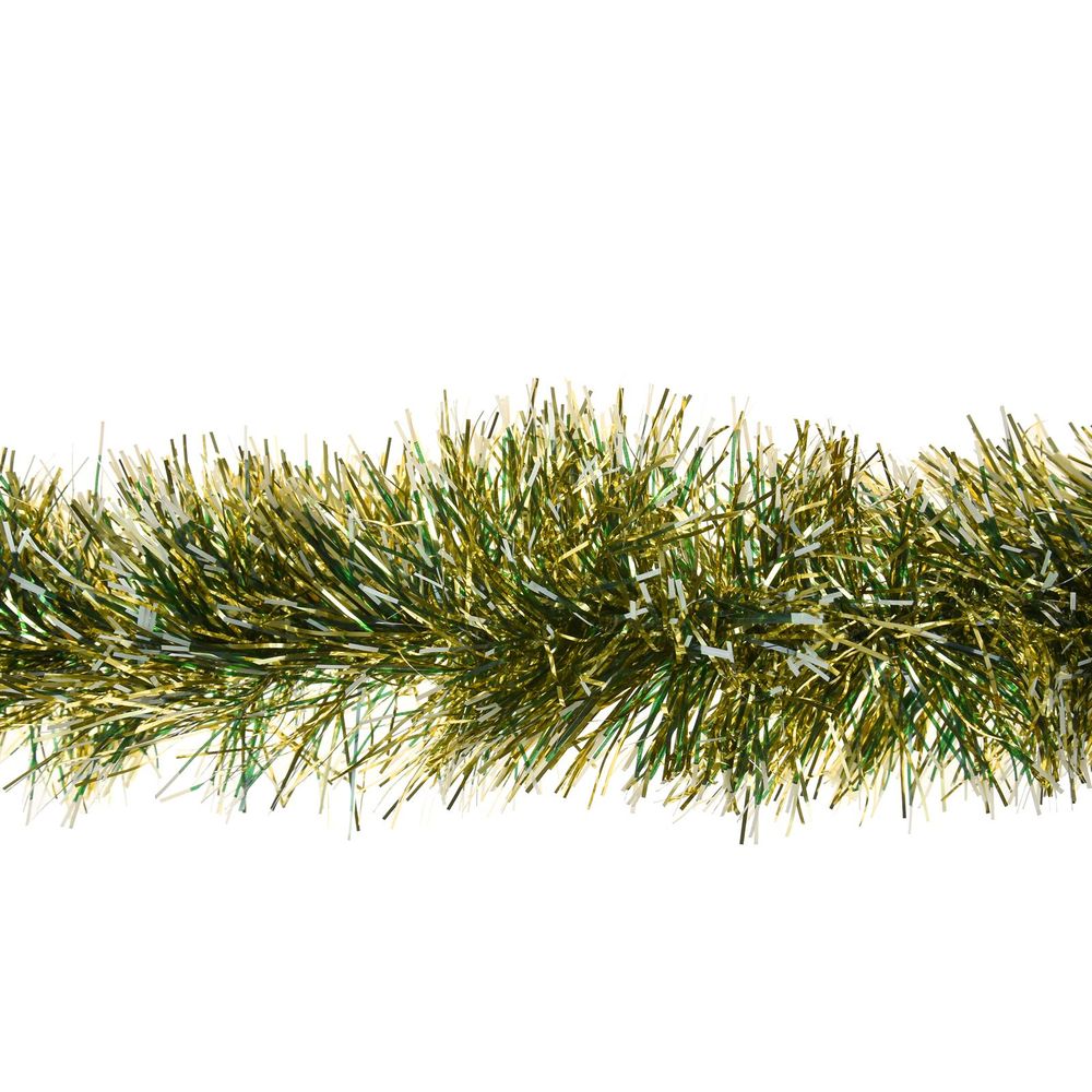 5 x 2M 6 Ply Coloured Snow Tipped 11cm Tinsel Garland GOLD