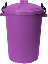 Load image into Gallery viewer, 85 Litre Extra Large Colour Plastic Dustbin Garden Storage Unit Bin Clip On Locking Lid Heavy Duty
